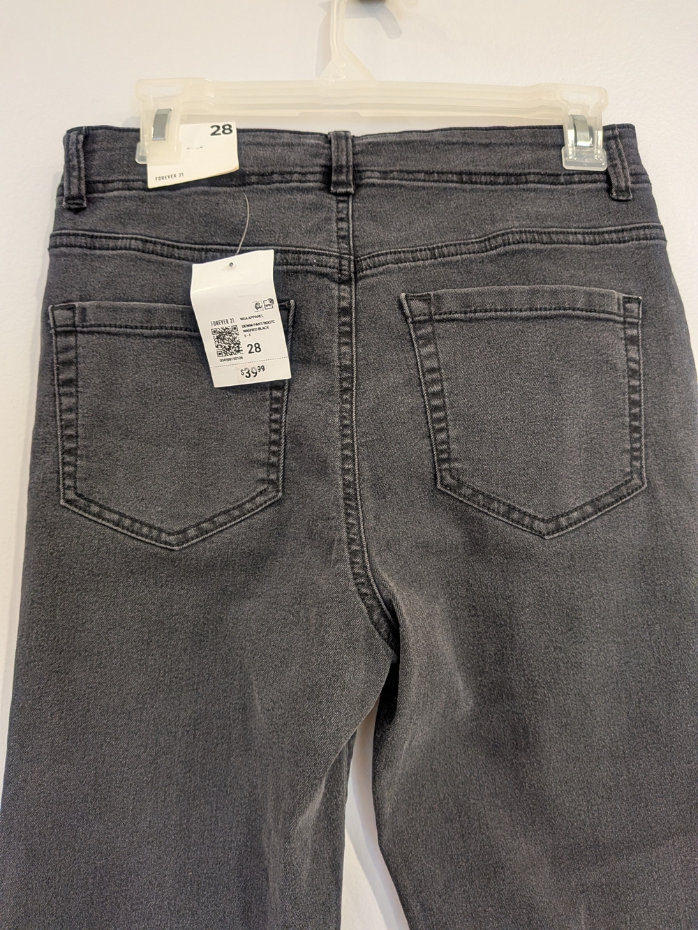 Bootcut Washed Black Lace Up Denim Jeans Women Solid Zip Drawstring NWT - Picture 9 of 10